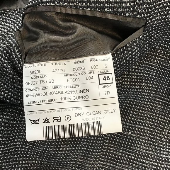 Thom Sweeney Steel Gray Two Button Suit SZ 46/US36 - Picture 9 of 11